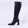 Pedro Anton Glasgow Knee High Heel Boot - Black Stretch